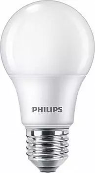Лампа светодиодная E27 груша/A60, 7Вт, 6500K / холодный свет, 540лм, Philips ecohome (929002298817)