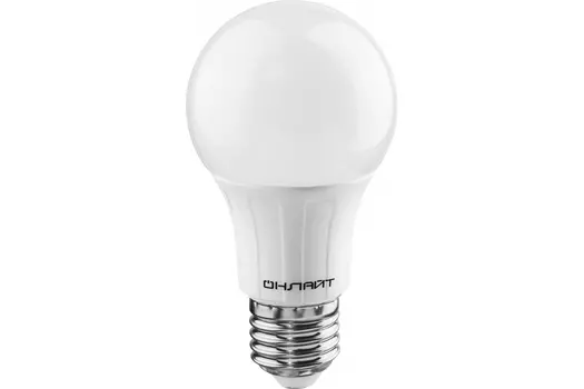 Лампа светодиодная E27 груша/A60, 7Вт, 6500K / фиолетовый, 640лм, ОНЛАЙТ OLL-A60-7-230-6.5K-E27 (61139)