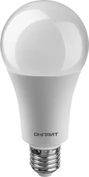 Лампа светодиодная E27 груша/A70, 25 Вт, 2700 K/теплый свет, 2100лм, 220 В, ОНЛАЙТ OLL-A60-25-230-2.7K-E27 (61953)