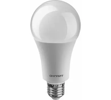 Лампа светодиодная E27 груша/A70, 32 Вт, 6500 K/холодный свет, 2900лм, 220 В, ОНЛАЙТ OLL-A70-32-230-6.5K-E27 (31992)
