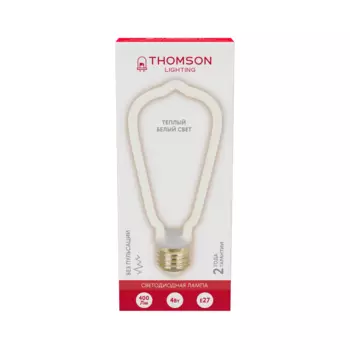 Лампа светодиодная E27 нитевидная/ST64, 4Вт, 2700K / теплый свет, 400лм, филаментная, THOMSON DECO ST64 Art filament (TH-B2398)
