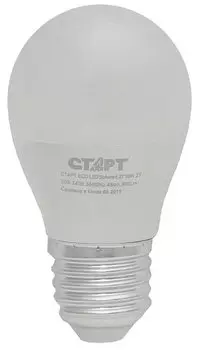 Лампа светодиодная E27 шар, 10 Вт / теплый свет, СТАРТ LEDSphereE27 (4640033427298)