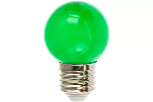 Лампа светодиодная E27 шар, 1Вт / зелёный, NEON-NIGHT (405-114)