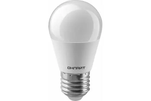 Лампа светодиодная E27 шар/G45, 15 Вт, 4000 K/нейтральный свет, 1400лм, 220 В, ОНЛАЙТ OLL-G45-15-230-4K-E27-PROMO (32021)