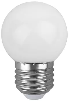Лампа светодиодная E27 шар/P45, 1Вт, 3000K / теплый свет, 45лм, ЭРА LED Р45-1W-E27 (Б0049577)