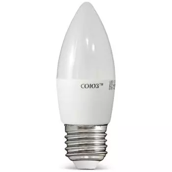 Лампа светодиодная E27 свеча/C37, 8Вт, 2700K-2700K / тёплый белый, 650лм, союз 1304 (1304)