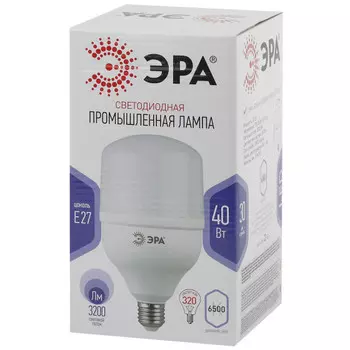 Лампа светодиодная E27 трубка/T120, 40Вт, 6500K / холодный свет, 3200лм, ЭРА T120-40W-6500-E27 POWER (Б0027006)