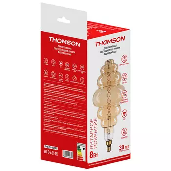 Лампа светодиодная E27 зефир, 8Вт, 1800K / теплый свет, 570лм, филаментная, THOMSON MARSHMALLOW Vintage Filament (TH-B2185)
