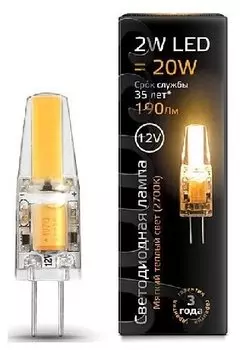 Лампа светодиодная G4, JC, 12В, 2Вт, 190лм, 2700K/теплый, 90 Ra, gauss (207707102 )