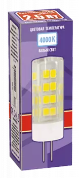 Лампа светодиодная G4, JC, 220В, 5Вт, 400лм, 4000K/белый, 80 Ra, Jazzway PLED-G4 5W 4000K (5000971)