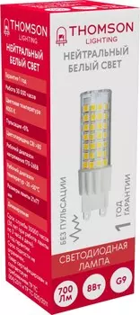 Лампа светодиодная G9, 220В, 8Вт, 700лм, 4000K/белый, 80 Ra, THOMSON (TH-B4215)