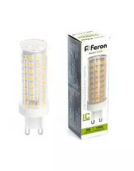 Лампа светодиодная G9, JCD9, 230В, 15Вт, 1340лм, 4000K/нейтральный, 80 Ra, FERON
