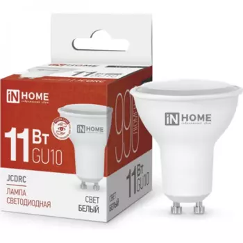Лампа светодиодная GU10, JCDRC, 11 Вт, 990лм, 4000K/нейтральный, IN HOME (4690612023489)