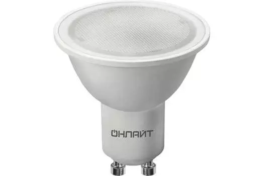 Лампа светодиодная GU10, PAR16, 7Вт, 525лм, 4000K/нейтральный, ОНЛАЙТ OLL-PAR16-7-230-4K-GU10 (61895)