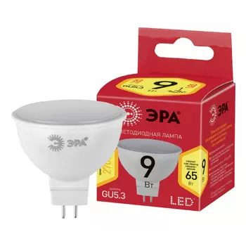 Лампа светодиодная GU5.3, 9 Вт, 880лм, 2700K/теплый, 80 Ra, Эра RED LINE LED MR16-9W-827-GU5.3 R (Б0054239)