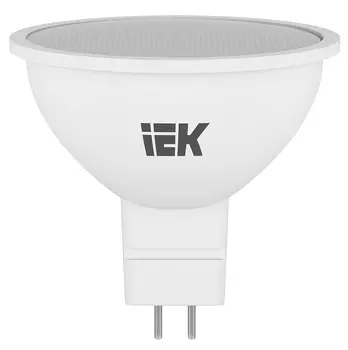 Лампа светодиодная GU5.3, MR16, 8Вт, 760лм, 4000K/нейтральный, 80-89 Ra, IEK (LLE-MR16-08-12-24-40-GU5)