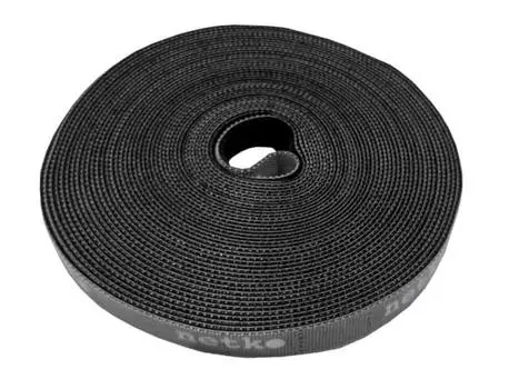 Лента-липучка Netko RVEC14,5X10BCK, 14.5 мм x 10000 мм, с насечками для отрыва (каждые 2 см), черный (RVEC14,5X10BCK)