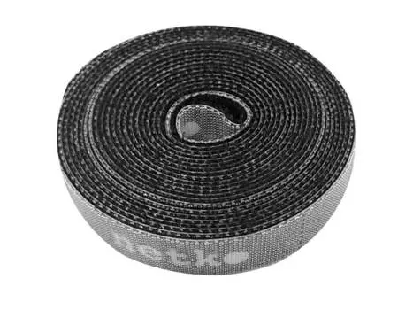 Лента-липучка Netko RVEC14,5X3BCK, 14.5 мм x 3000 мм, с насечками для отрыва (каждые 2 см), черный (RVEC14,5X3BCK)