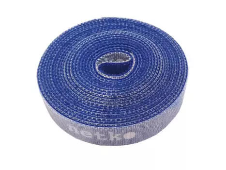 Лента-липучка Netko RVEC14,5X3BLE, 14.5 мм x 3000 мм, с насечками для отрыва (каждые 2 см), синий (RVEC14,5X3BLE)