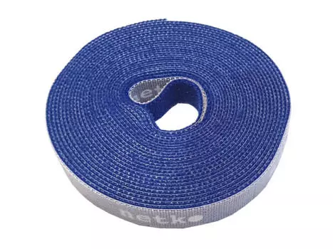 Лента-липучка Netko RVEC14,5X5BLE, 14.5 мм x 5м, с насечками для отрыва (каждые 2 см), синий (RVEC14,5X5BLE)