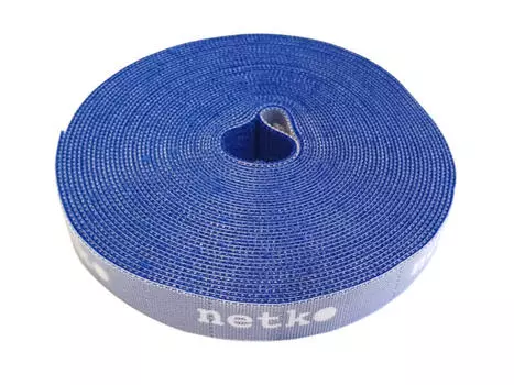 Лента-липучка Netko RVEC20X10BLE, 20 мм x 10000 мм, с насечками для отрыва (каждые 2 см), синий (RVEC20X10BLE)