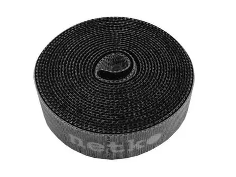 Лента-липучка Netko RVEC20X3BCK, 20 мм x 3000 мм, с насечками для отрыва (каждые 2 см), черный (RVEC20X3BCK)