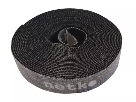 Лента-липучка Netko RVEC20X5BCK, 20 мм x 5м, с насечками для отрыва (каждые 2 см), черный (RVEC20X5BCK)