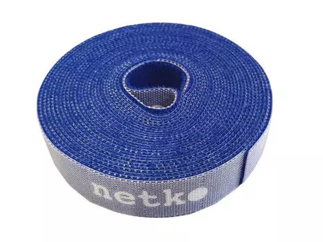 Лента-липучка Netko RVEC20X5BLE, 20 мм x 5м, с насечками для отрыва (каждые 2 см), синий (RVEC20X5BLE)