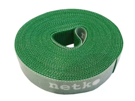 Лента-липучка Netko RVEC20X5GRN, 20 мм x 5м, с насечками для отрыва (каждые 2 см), зеленый (RVEC20X5GRN)