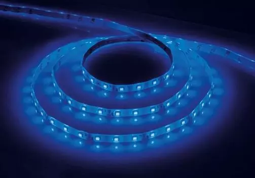 Лента светодиодная 27677, 5 м, SMD 2835, 60 шт./4.8 Вт на метр, 12V, синий, IP65 Feron
