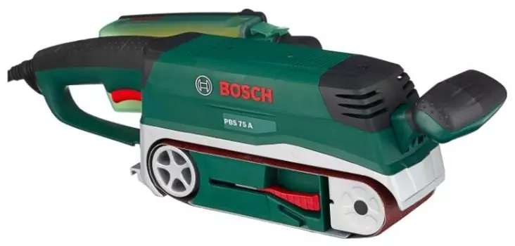 Ленточная шлифовальная машина BOSCH PBS 75 A, 710Вт, сетевая, размер ленты 533мм x 75мм, макс. скорость ленты 350 м/мин, пылесборник, 3.4кг (06032A1020)