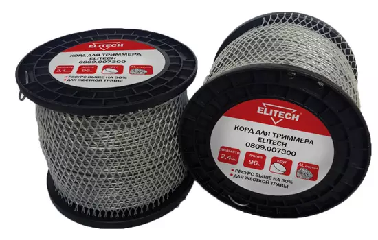 Леска триммерная Elitech, круг 2.4ммx96м (0809.007300)
