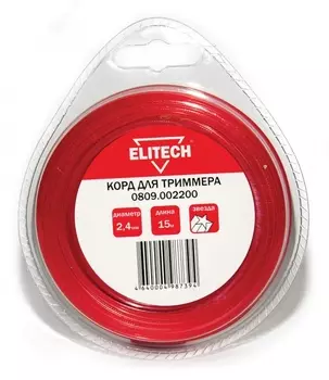 Леска триммерная Elitech, звезда 2.4 мм x 15 м (0809.002200)