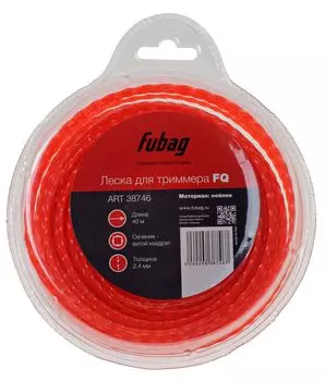 Леска триммерная Fubag FQ, витой квадрат (твист) 2.4ммx40м (38746)