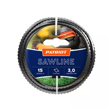 Леска триммерная PATRIOT Sawline, квадрат 3ммx15м (805403311)
