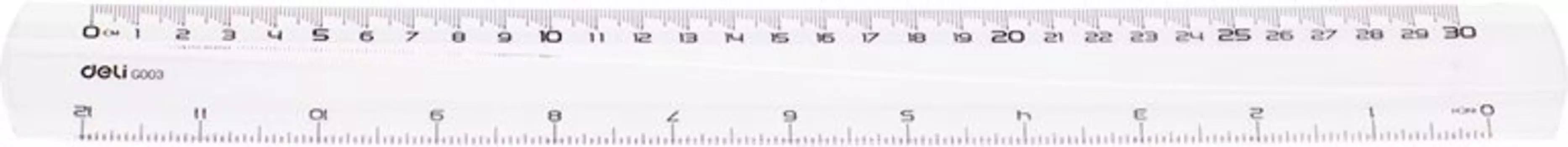 Линейка Deli 30 см, пластик, ассорти (EG00312)