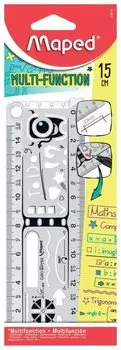 Линейка Maped Geonotes 250210 дл.15см с трафаретом пластиковый пакет с европодв.(250210)