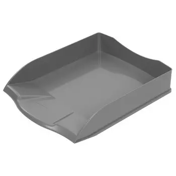 Лоток для бумаг горизонтальный Brauberg Delta 1 отделение, пластиковый, серый (237267)