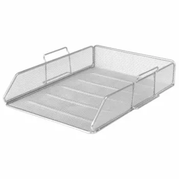 Лоток для бумаг горизонтальный Brauberg Germanium 1 отделение, металлический, серебристый (231955)