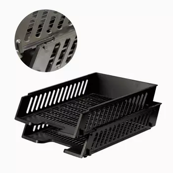 Лоток для бумаг горизонтальный Brauberg MAXI 1 отделение, пластиковый, черный (231360)