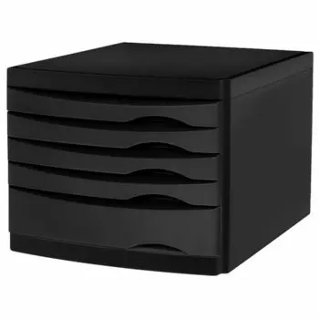 Лоток для бумаг горизонтальный Brauberg Office-Expert 5 отделений, пластиковый, черный