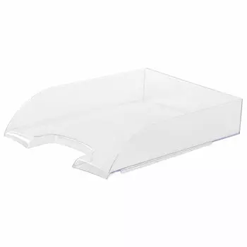 Лоток для бумаг горизонтальный Brauberg Office style 1 отделение, пластиковый, прозрачный (237288)