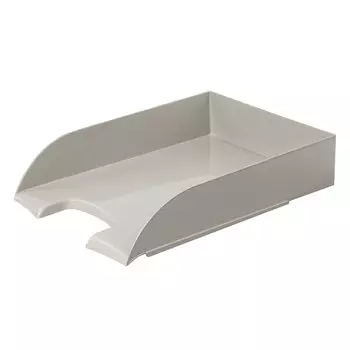Лоток для бумаг горизонтальный Brauberg Office style 1 отделение, пластиковый, серый (237287)