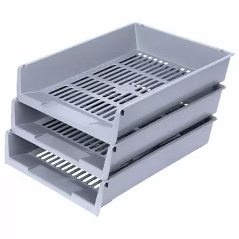 Лоток для бумаг горизонтальный Brauberg Ultra 1 отделение, пластиковый, серый (237256)