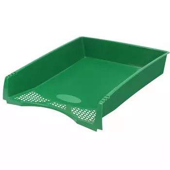 Лоток для бумаг горизонтальный Staff Profit 1 отделение, пластиковый, зеленый (237273)