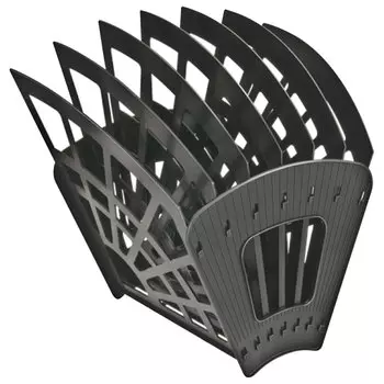 Лоток для бумаг веерный СТАММ Эконом 6 отделений, пластиковый, черный (ЛТ418)