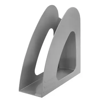 Лоток для бумаг вериткальный Brauberg Delta 1 отделение, пластиковый, серый (237240)