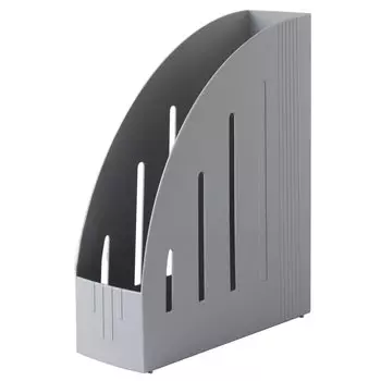 Лоток для бумаг вериткальный Brauberg Energy 1 отделение, пластиковый, серый (231548)