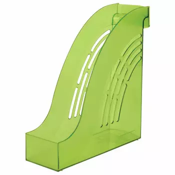 Лоток для бумаг вериткальный Brauberg Office 1 отделение, пластиковый, тонированный зеленый (237234)