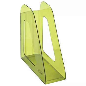 Лоток для бумаг вериткальный СТАММ Фаворит 1 отделение, пластиковый, зеленый (ЛТ707)